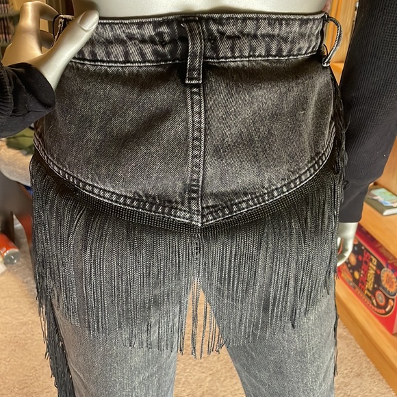 Nasty Gal Fringe Cropped High Waisted Jeans - Picture 9 of 13